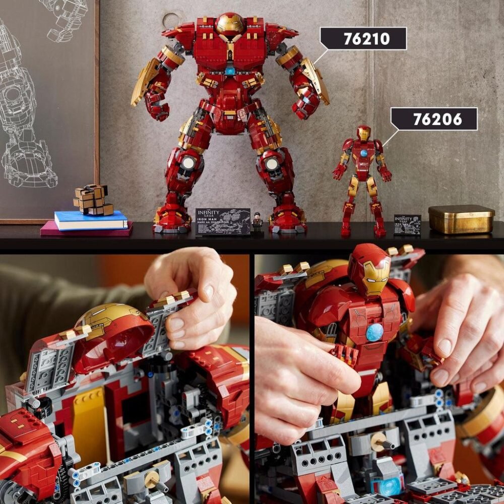 Hulkbuster 76210 + Iron Man 76206 sets de construccion replicas lego